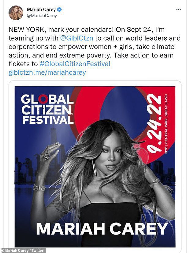 الشهر المقبل: أعلنت كاري مؤخرًا أنها ستشارك في مهرجان المواطن العالمي ، وهو حفل موسيقي مجاني في سنترال بارك في نيويورك