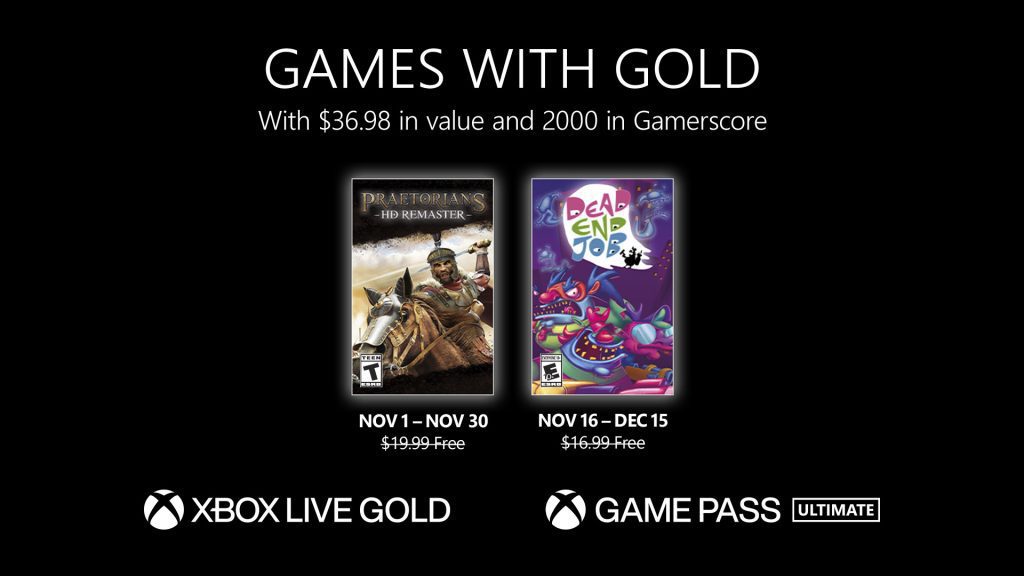 تم الإعلان عن ألعاب Xbox Live Gold المجانية لشهر نوفمبر 2022