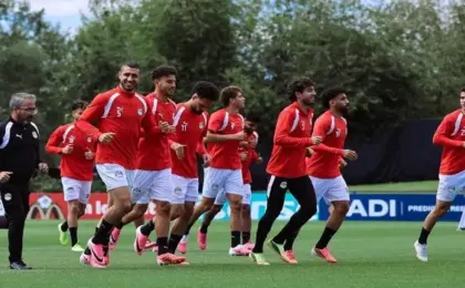 المنتخب الوطنى يواصل تدريباته استعدادًا لمواجهة أستراليا الجمعة المقبل فى دور الـ٣٢ بكأس العالم