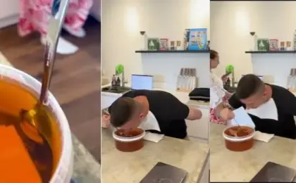 ألمانى يأكل كيلو وربع عسل خلال 60 ثانية